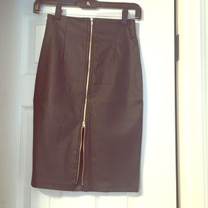 Faux leather pencil skirt